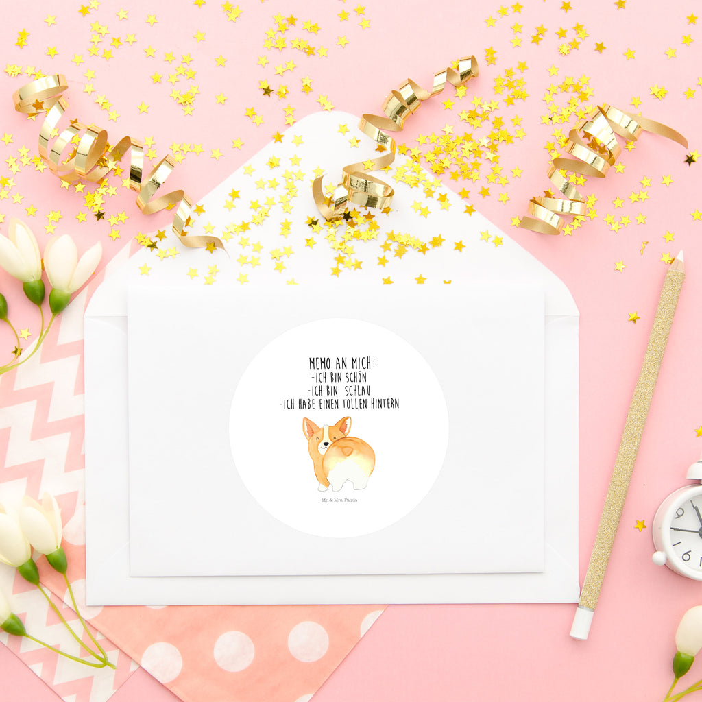 80mm Rund Aufkleber Corgie Po