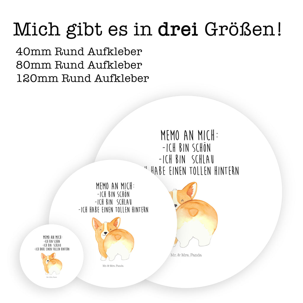 80mm Rund Aufkleber Corgie Po