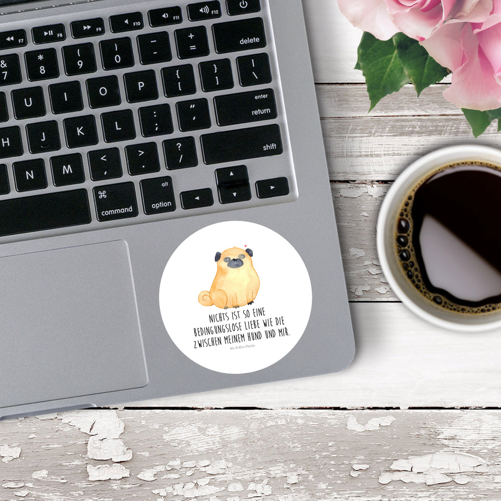 80mm Rund Aufkleber Mops Sticker, Aufkleber, Etikett, Hund, Hundemotiv, Haustier, Hunderasse, Tierliebhaber, Hundebesitzer, Sprüche, Mops, Liebe, Hundeliebe