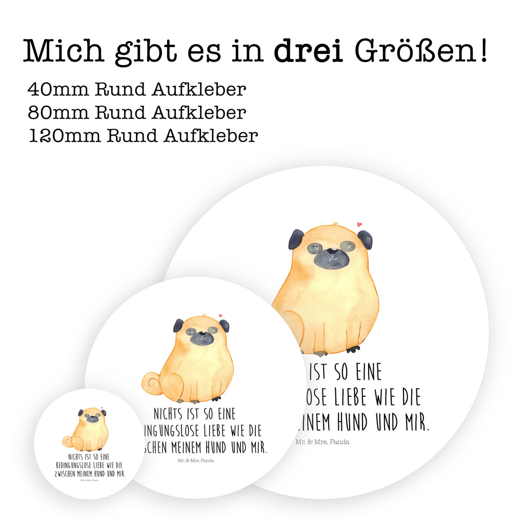 80mm Rund Aufkleber Mops Sticker, Aufkleber, Etikett, Hund, Hundemotiv, Haustier, Hunderasse, Tierliebhaber, Hundebesitzer, Sprüche, Mops, Liebe, Hundeliebe