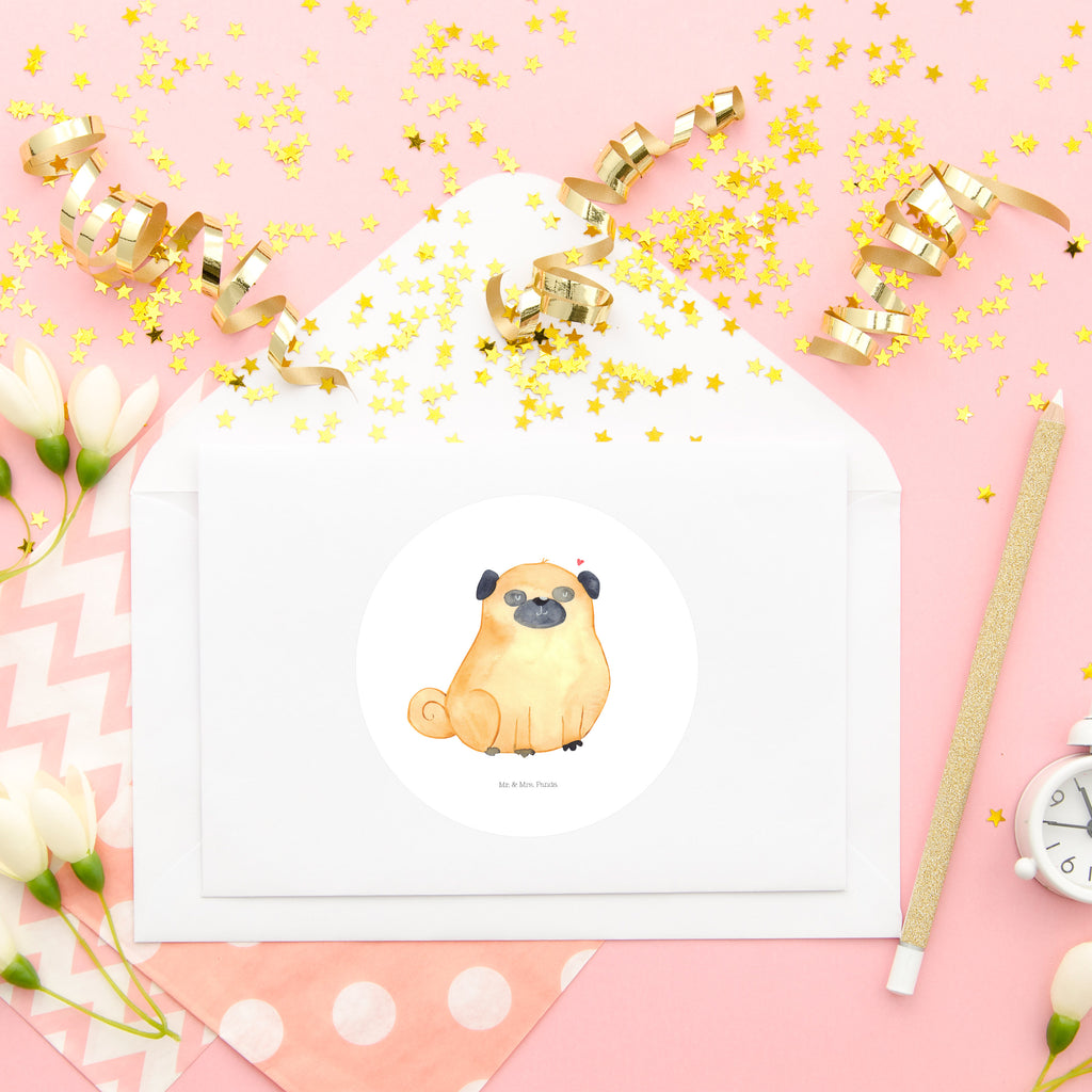 80mm Rund Aufkleber Mops Sticker, Aufkleber, Etikett, Hund, Hundemotiv, Haustier, Hunderasse, Tierliebhaber, Hundebesitzer, Sprüche, Mops, Liebe, Hundeliebe