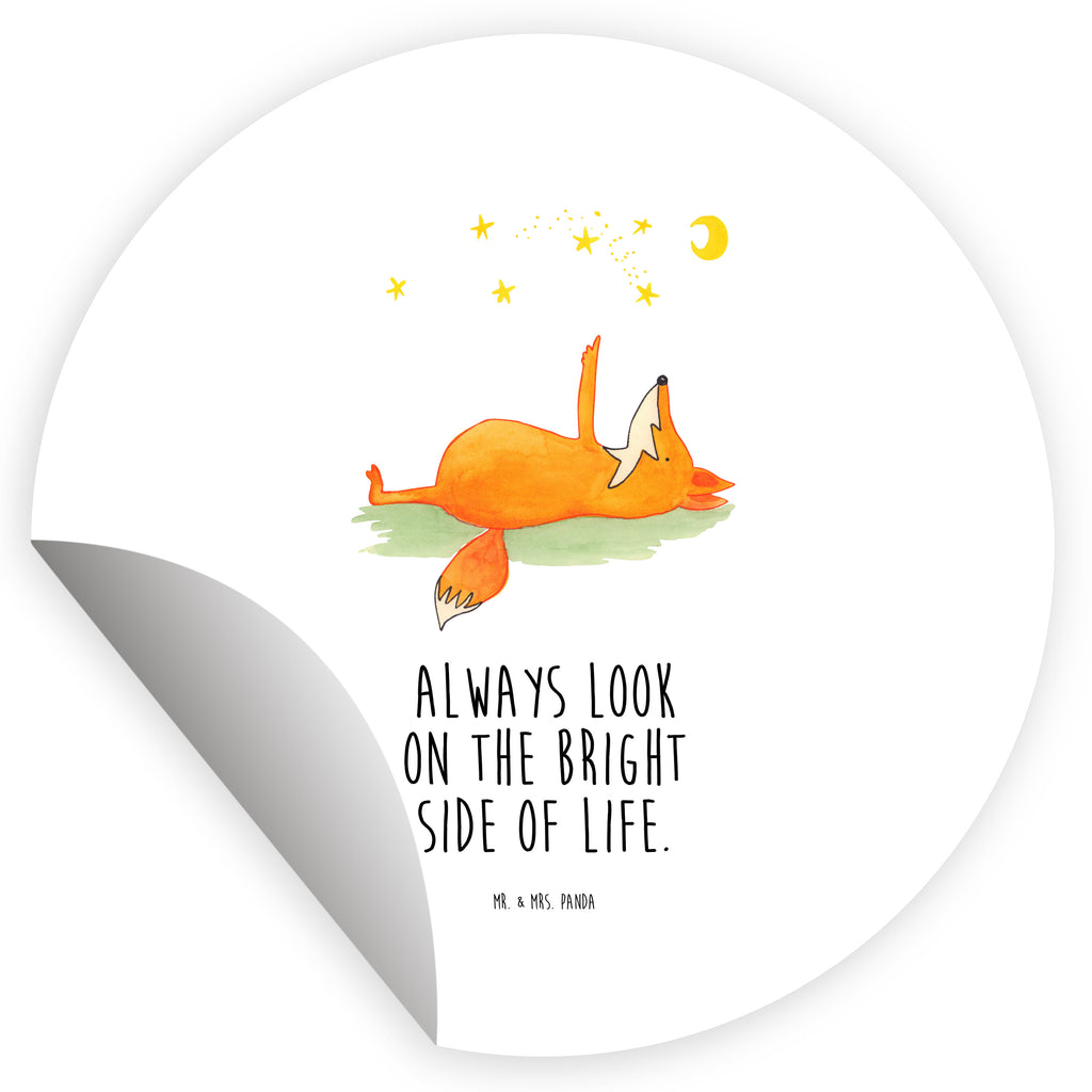 80mm Rund Aufkleber Fuchs Sterne Sticker, Aufkleber, Etikett, Fuchs, Füchse, tröstende Worte, Spruch positiv, Spruch schön, Romantik, Always Look on the Bright Side of Life