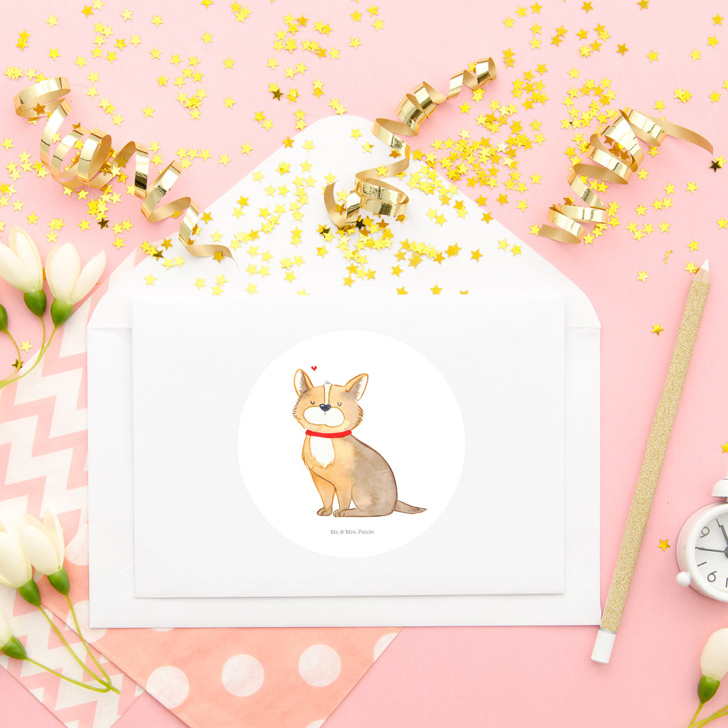 80mm Rund Aufkleber Hundeglück Sticker, Aufkleber, Etikett, Hund, Hundemotiv, Haustier, Hunderasse, Tierliebhaber, Hundebesitzer, Sprüche, Corgie, Hundeliebe, Spruch, Hundemama, Liebe