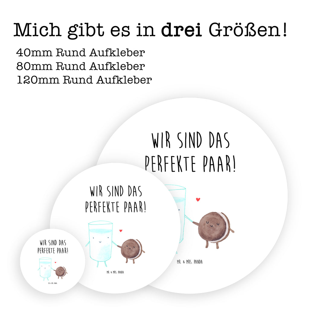 80mm Rund Aufkleber Milch & Keks Sticker, Aufkleber, Etikett, Tiermotive, Gute Laune, lustige Sprüche, Tiere, Milk, Cookie, Milch, Keks, Kekse, Kaffee, Einladung Frühstück, Motiv süß, romantisch, perfektes Paar