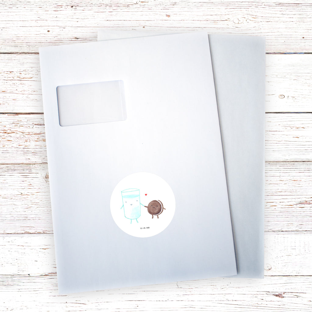 80mm Rund Aufkleber Milch & Keks Sticker, Aufkleber, Etikett, Tiermotive, Gute Laune, lustige Sprüche, Tiere, Milk, Cookie, Milch, Keks, Kekse, Kaffee, Einladung Frühstück, Motiv süß, romantisch, perfektes Paar