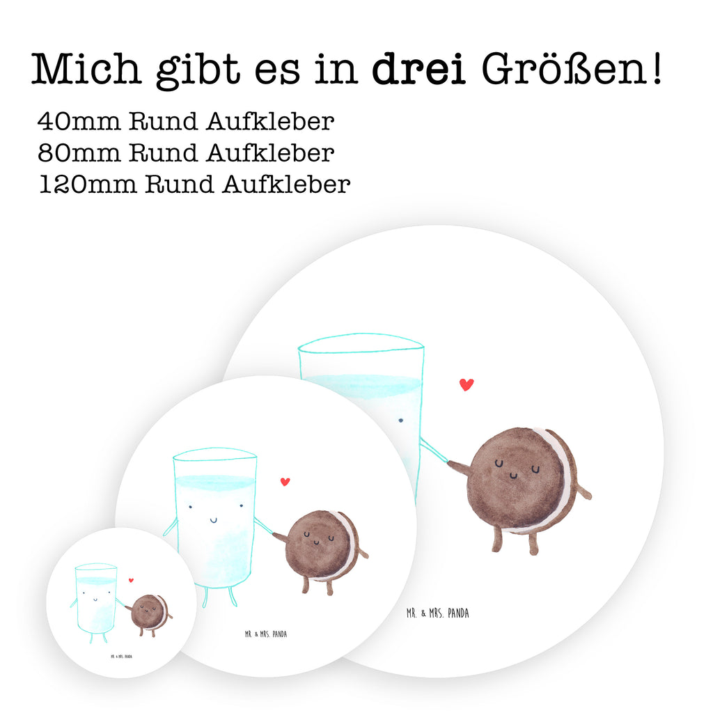 80mm Rund Aufkleber Milch & Keks Sticker, Aufkleber, Etikett, Tiermotive, Gute Laune, lustige Sprüche, Tiere, Milk, Cookie, Milch, Keks, Kekse, Kaffee, Einladung Frühstück, Motiv süß, romantisch, perfektes Paar