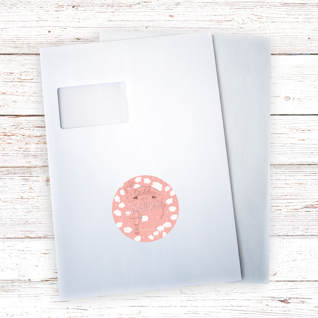 80mm Rund Aufkleber Heißluftballons Das Leben ist schön