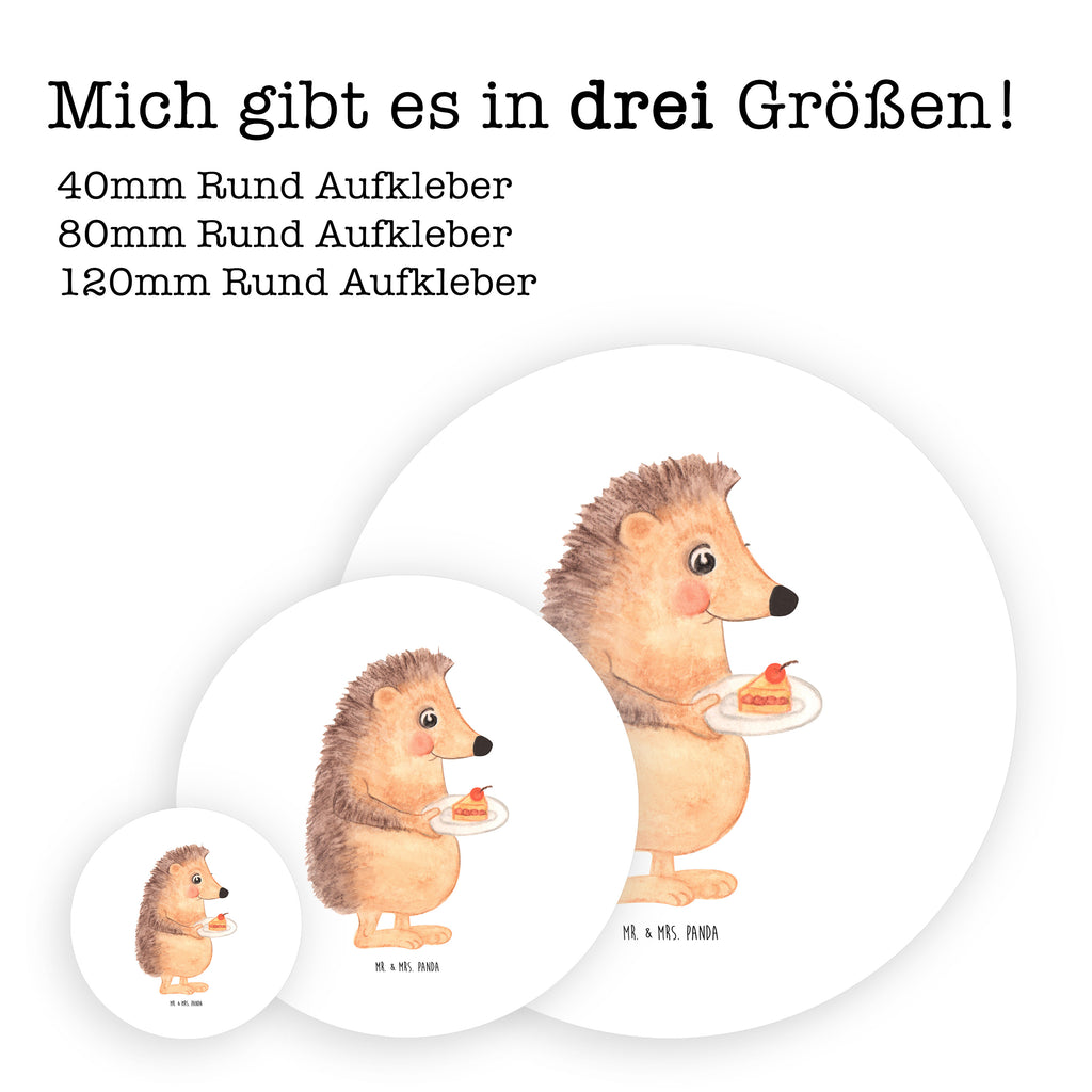 120mm Rund Aufkleber Igel mit Kuchenstück Sticker, Aufkleber, Etikett, Tiermotive, Gute Laune, lustige Sprüche, Tiere, Igel, Essen Spruch, Kuchen, Backen Geschenk, Kuchen backen, Einladung Party, Geburtstagskuchen, Torte