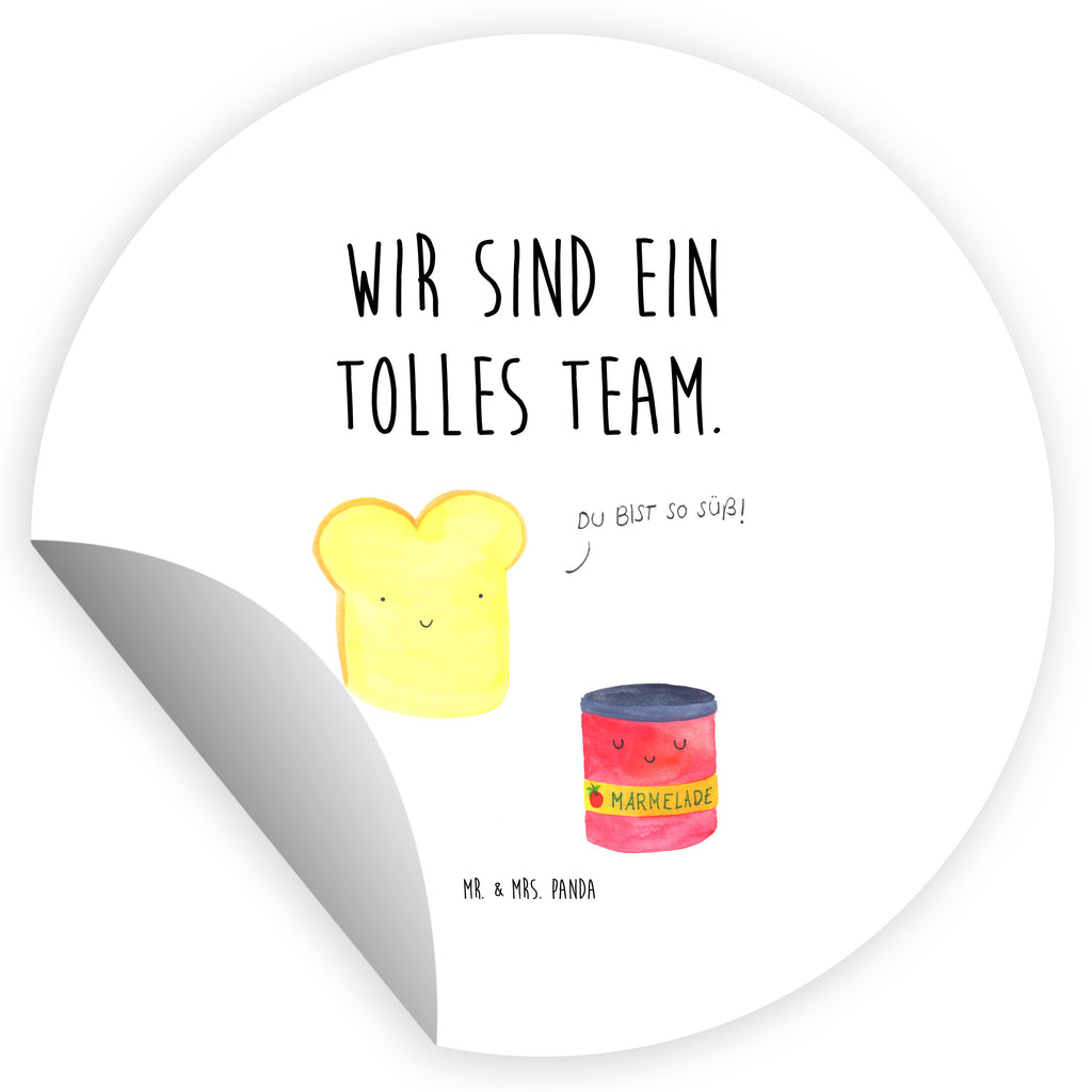 80mm Rund Aufkleber Toast & Marmelade Sticker, Aufkleber, Etikett, Tiermotive, Gute Laune, lustige Sprüche, Tiere, Toast, Marmelade, Dreamteam, süße Postkarte, süß, Küche Deko, Küche Spruch, Frühstück Einladung, Brot, Toastbrot
