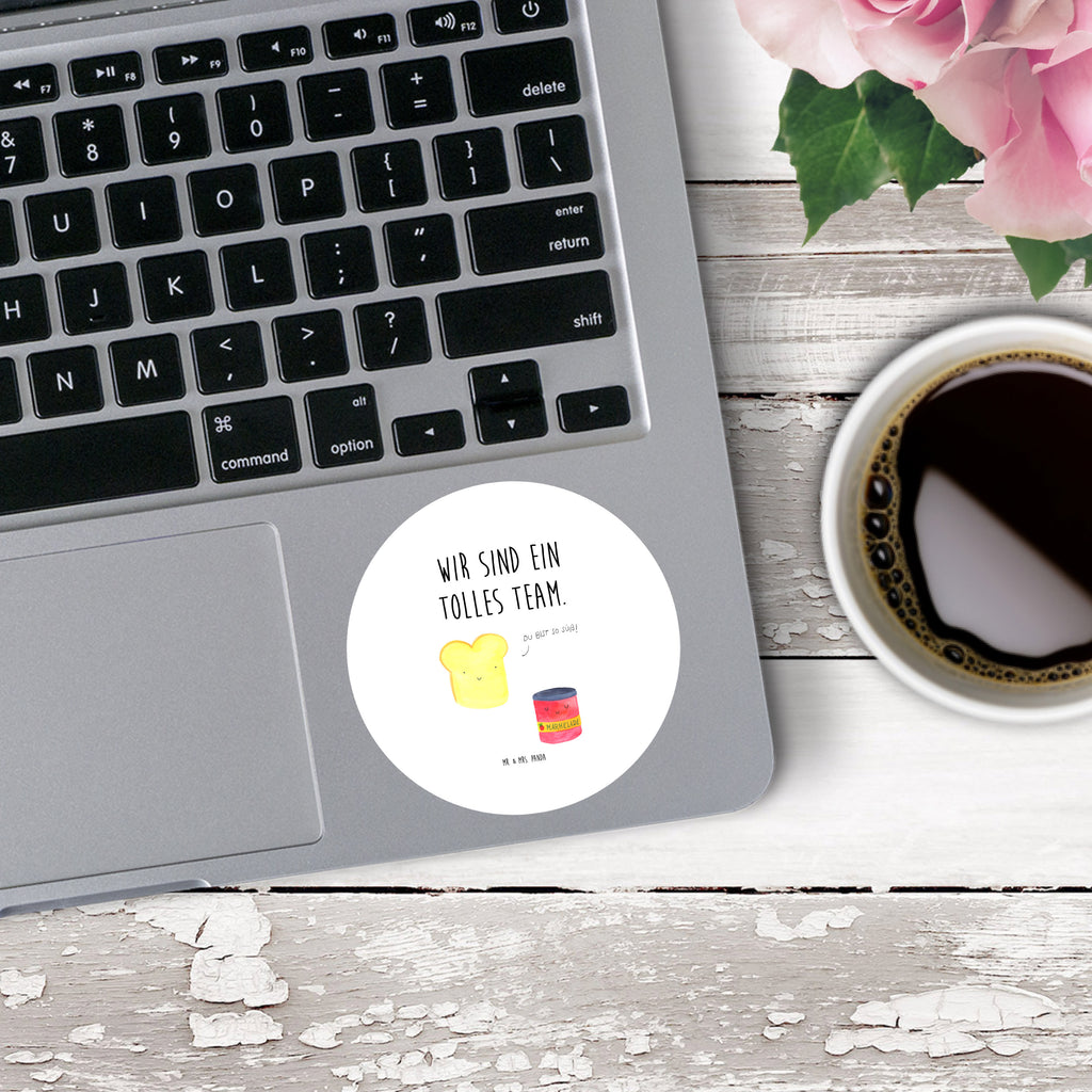 80mm Rund Aufkleber Toast & Marmelade Sticker, Aufkleber, Etikett, Tiermotive, Gute Laune, lustige Sprüche, Tiere, Toast, Marmelade, Dreamteam, süße Postkarte, süß, Küche Deko, Küche Spruch, Frühstück Einladung, Brot, Toastbrot