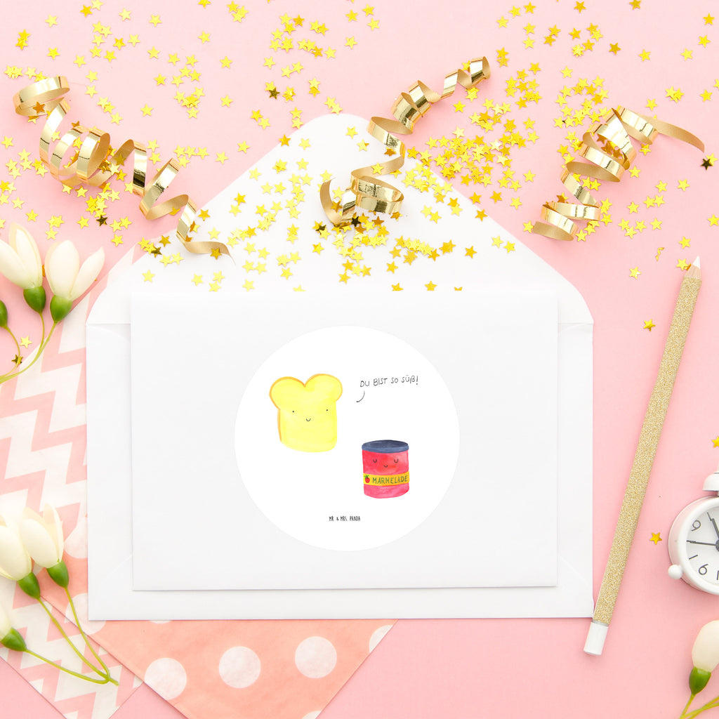 80mm Rund Aufkleber Toast & Marmelade Sticker, Aufkleber, Etikett, Tiermotive, Gute Laune, lustige Sprüche, Tiere, Toast, Marmelade, Dreamteam, süße Postkarte, süß, Küche Deko, Küche Spruch, Frühstück Einladung, Brot, Toastbrot