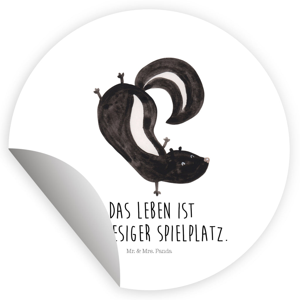 80mm Rund Aufkleber Stinktier Handstand