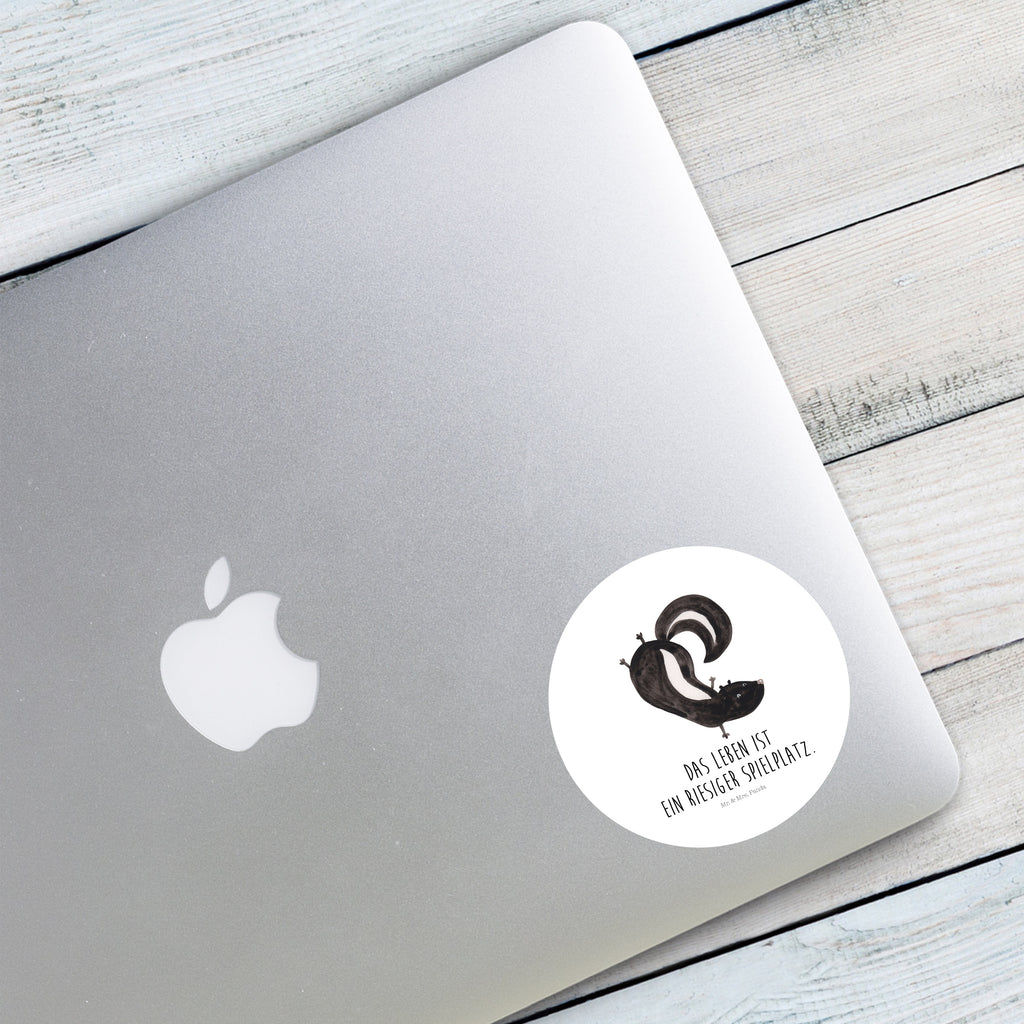 80mm Rund Aufkleber Stinktier Handstand