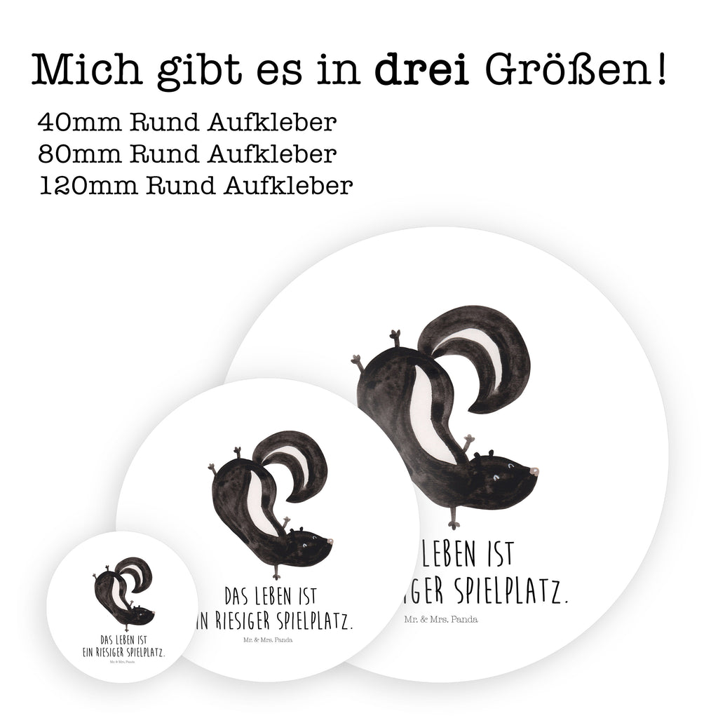 80mm Rund Aufkleber Stinktier Handstand