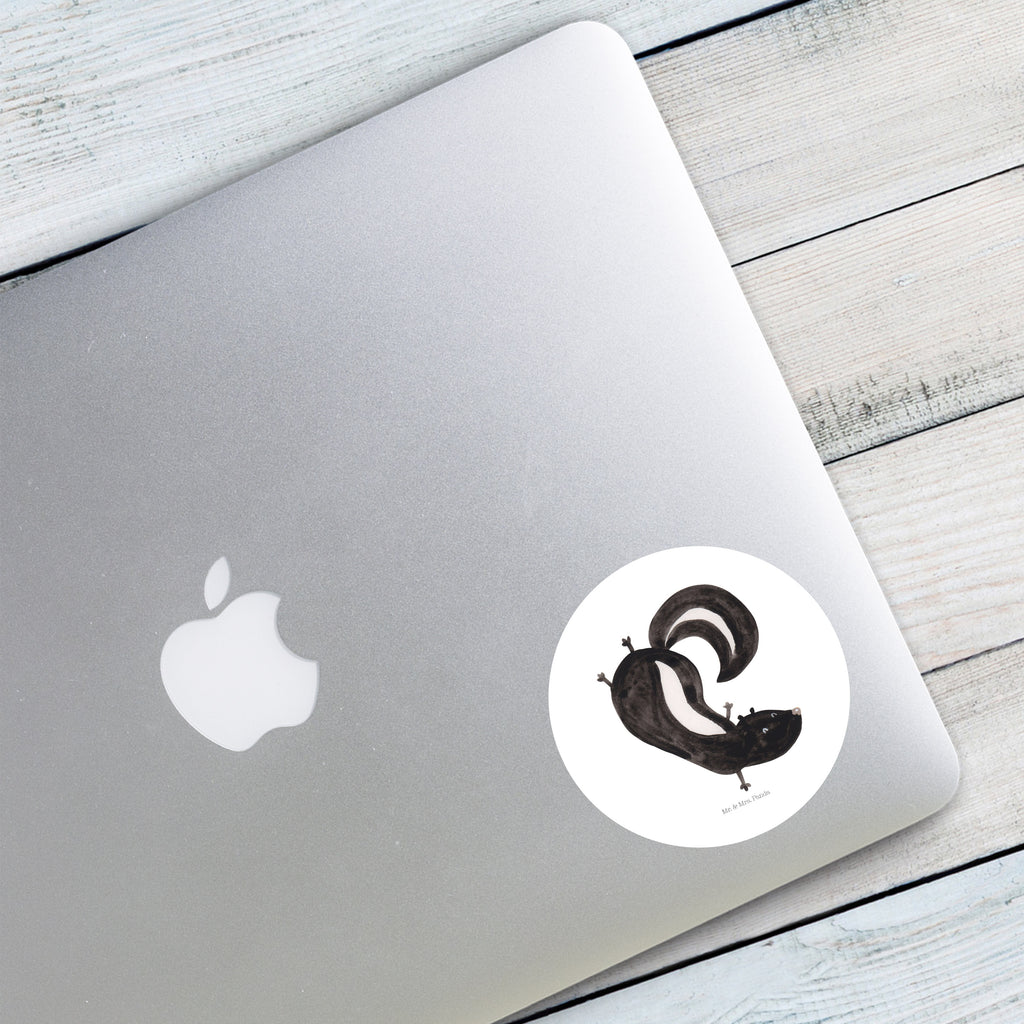 80mm Rund Aufkleber Stinktier Handstand