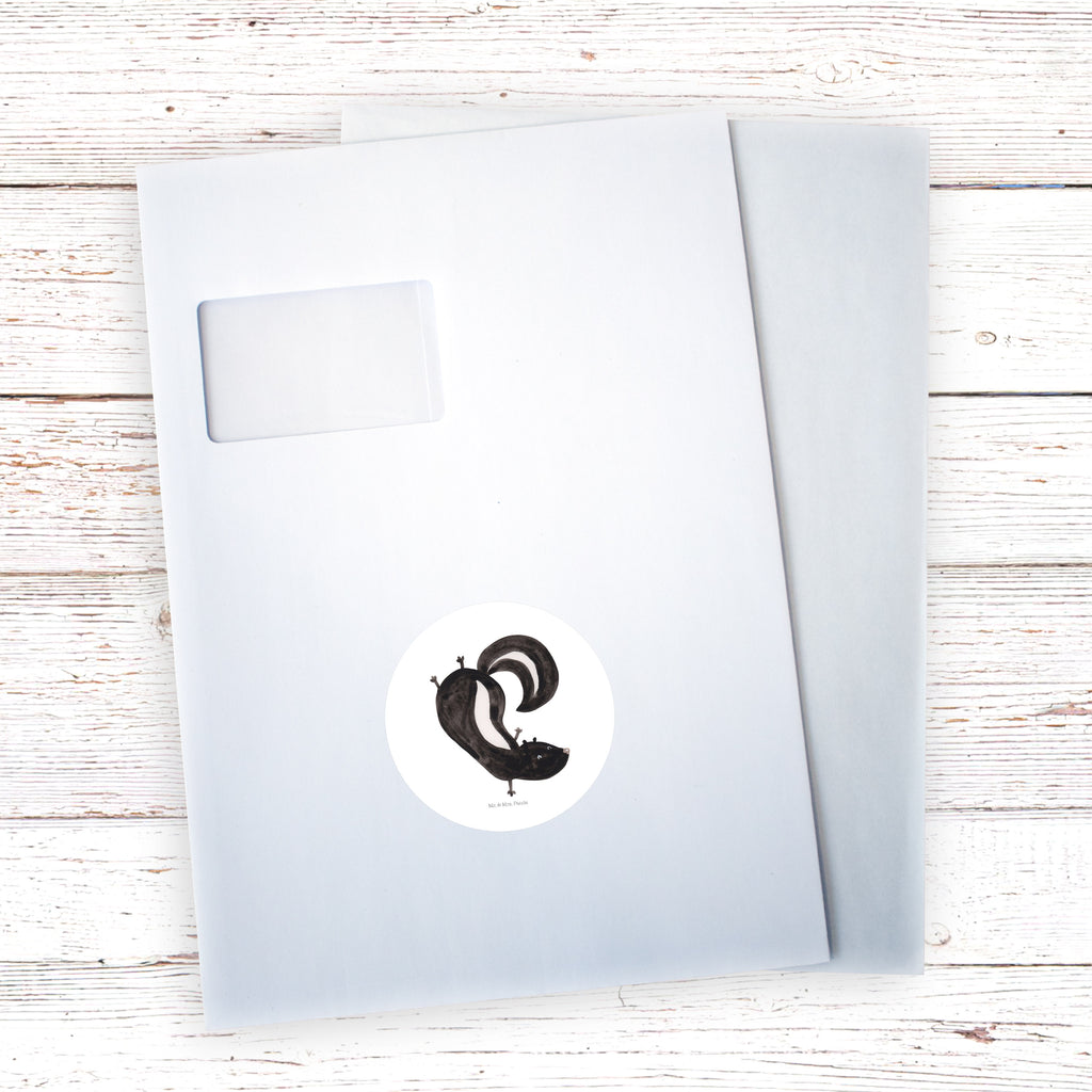 80mm Rund Aufkleber Stinktier Handstand