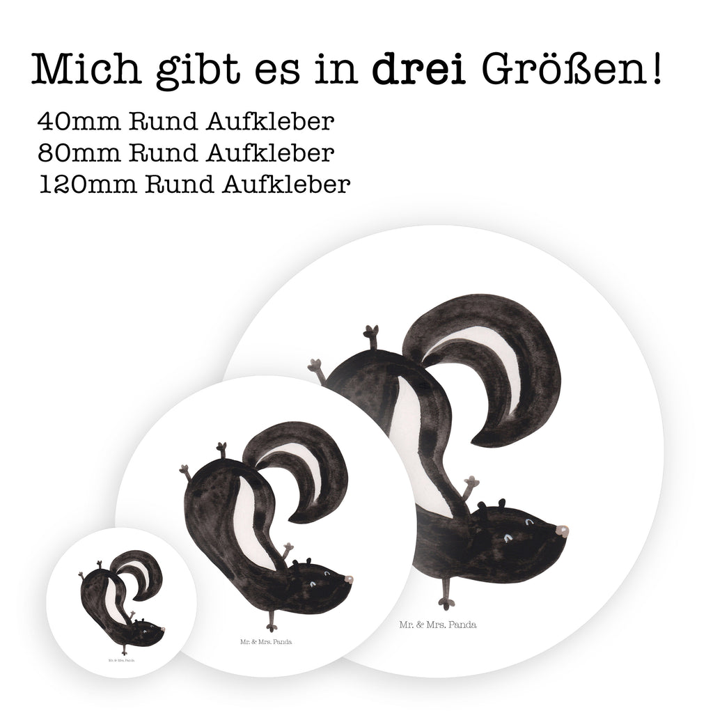 80mm Rund Aufkleber Stinktier Handstand