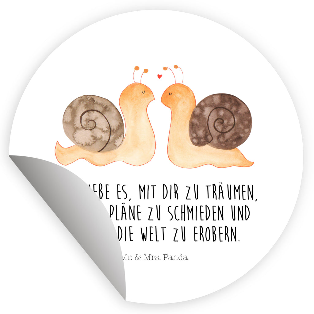 80mm Rund Aufkleber Schnecken Liebe