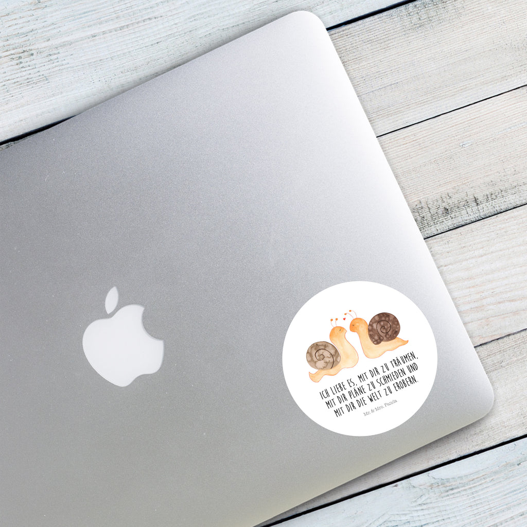 80mm Rund Aufkleber Schnecken Liebe