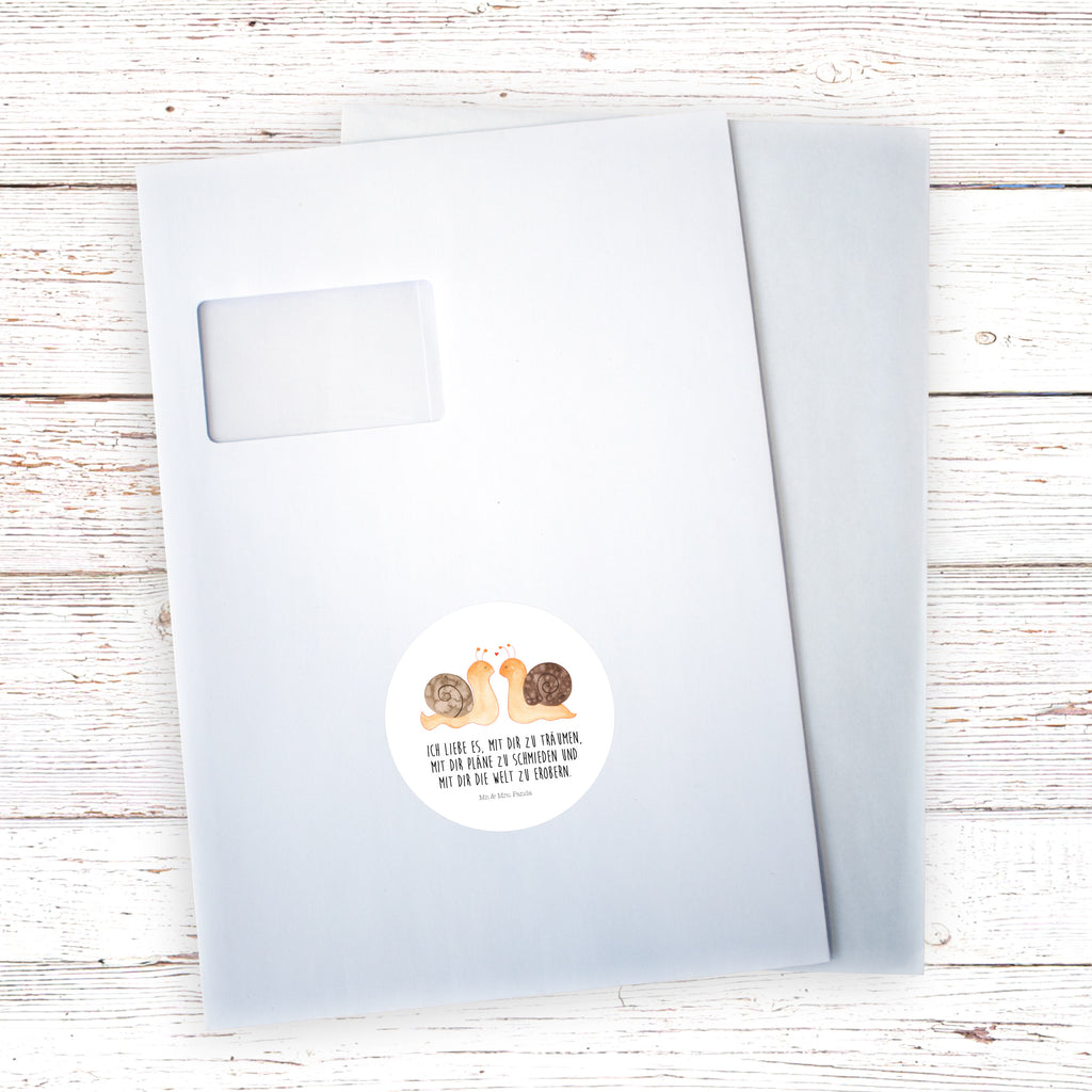 80mm Rund Aufkleber Schnecken Liebe