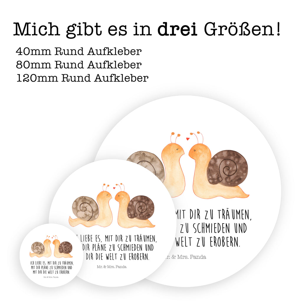 80mm Rund Aufkleber Schnecken Liebe