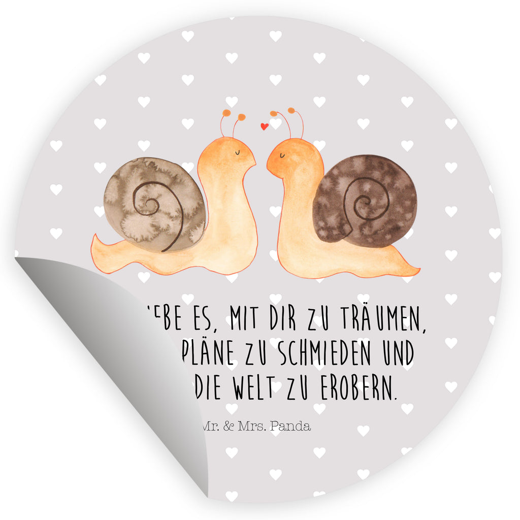 80mm Rund Aufkleber Schnecken Liebe