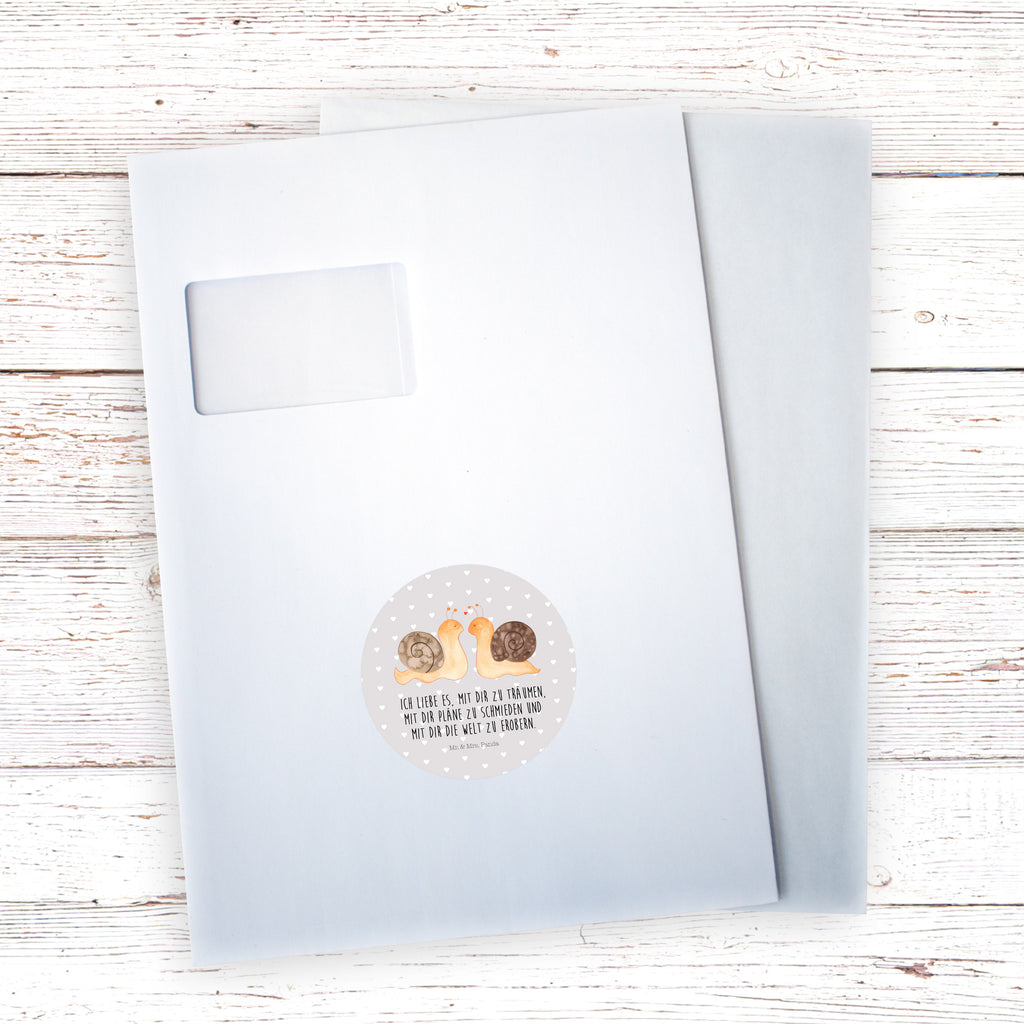 80mm Rund Aufkleber Schnecken Liebe