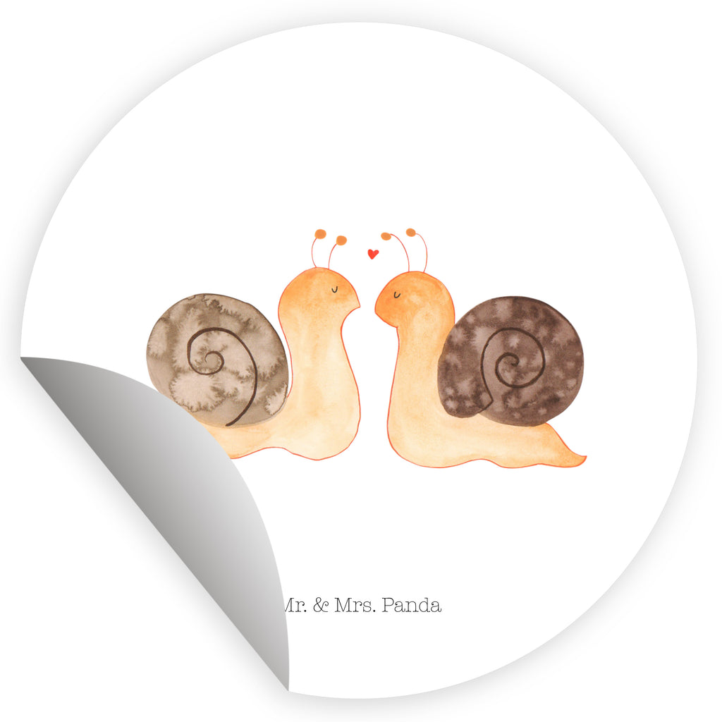 80mm Rund Aufkleber Schnecken Liebe