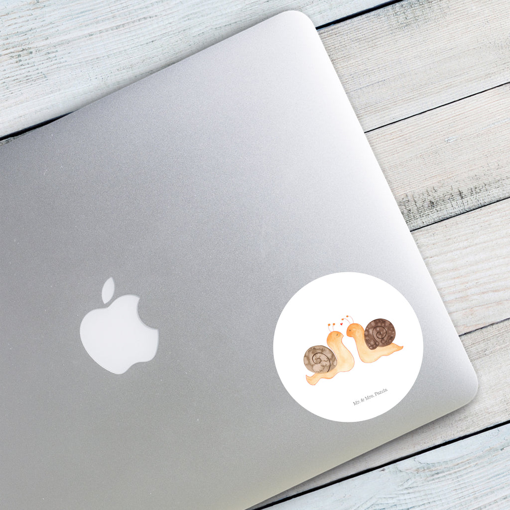 80mm Rund Aufkleber Schnecken Liebe