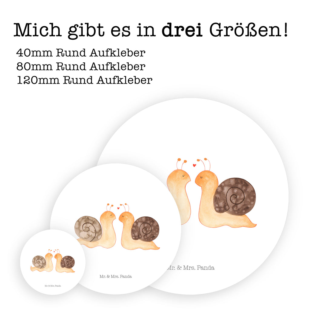 80mm Rund Aufkleber Schnecken Liebe