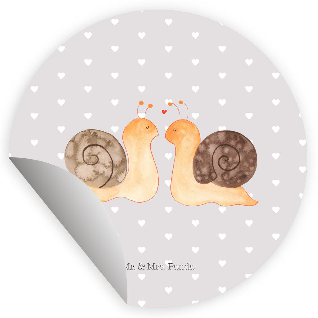 80mm Rund Aufkleber Schnecken Liebe