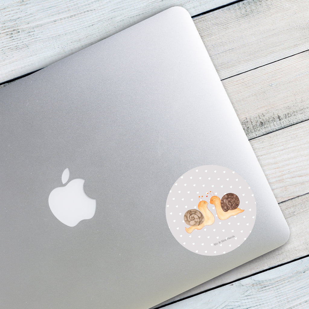 80mm Rund Aufkleber Schnecken Liebe