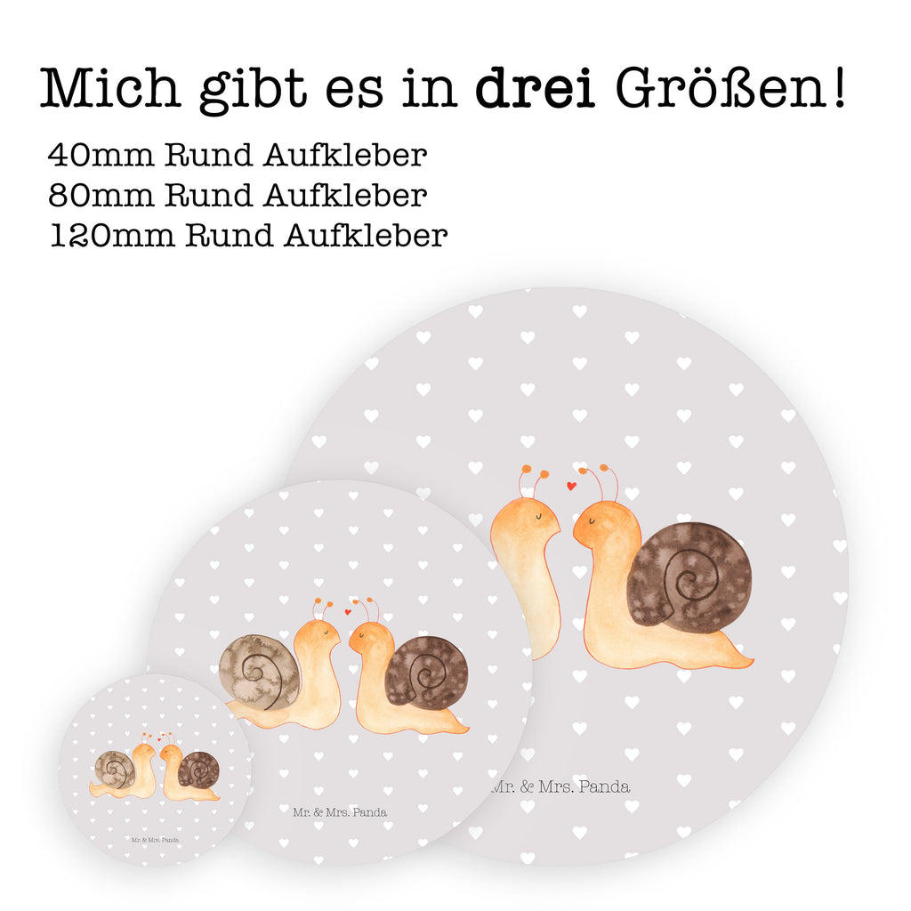 80mm Rund Aufkleber Schnecken Liebe
