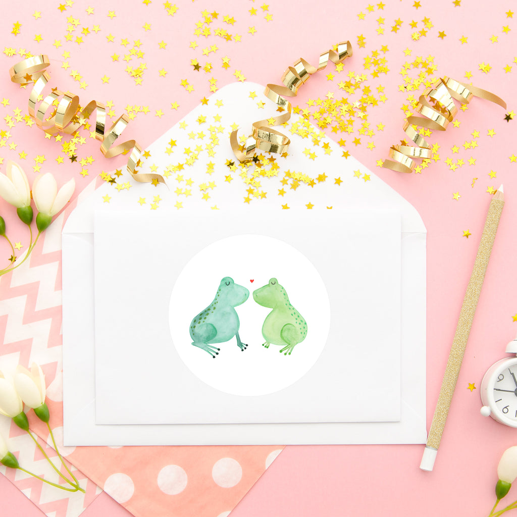 80mm Rund Aufkleber Frosch Liebe