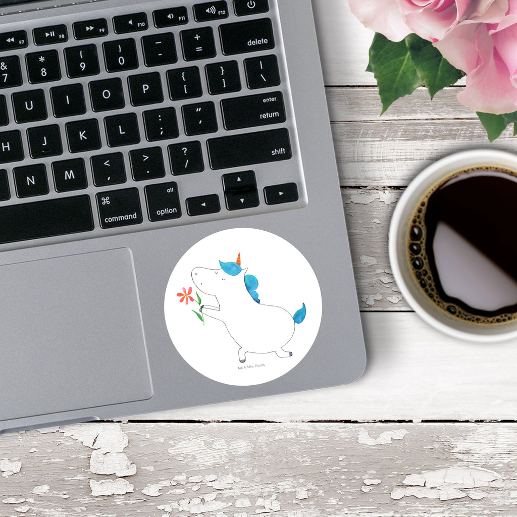 80mm Rund Aufkleber Einhorn Blume Sticker, Aufkleber, Etikett, Einhorn, Einhörner, Einhorn Deko, Pegasus, Unicorn, Liebe, Liebesbeweis, Antrag, Heiratsantrag, Verlobung, Ehepaar, Pärchen, Partner, Freund, Freundin, Ehe, heiraten