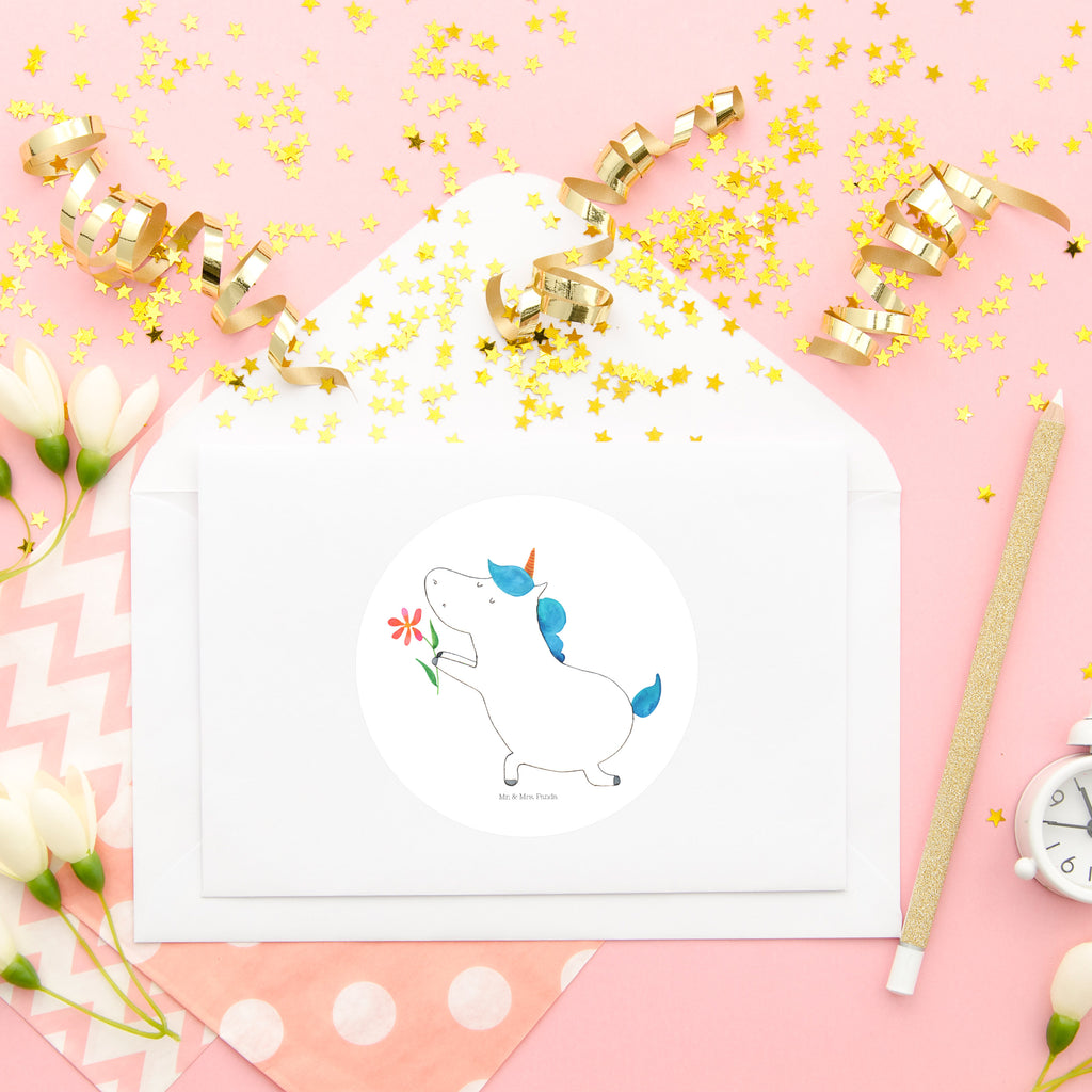 80mm Rund Aufkleber Einhorn Blume Sticker, Aufkleber, Etikett, Einhorn, Einhörner, Einhorn Deko, Pegasus, Unicorn, Liebe, Liebesbeweis, Antrag, Heiratsantrag, Verlobung, Ehepaar, Pärchen, Partner, Freund, Freundin, Ehe, heiraten
