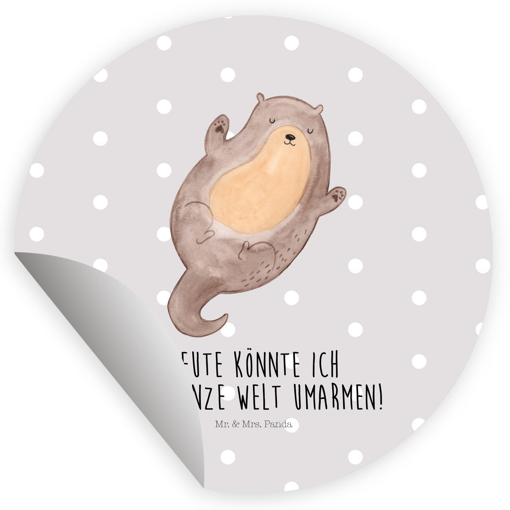 80mm Rund Aufkleber Otter Umarmen Sticker, Aufkleber, Etikett, Otter, Fischotter, Seeotter, Otter Seeotter See Otter