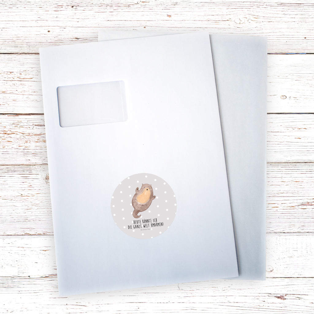 80mm Rund Aufkleber Otter Umarmen Sticker, Aufkleber, Etikett, Otter, Fischotter, Seeotter, Otter Seeotter See Otter