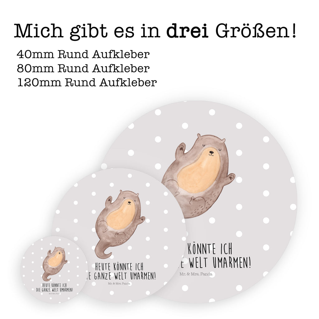 80mm Rund Aufkleber Otter Umarmen Sticker, Aufkleber, Etikett, Otter, Fischotter, Seeotter, Otter Seeotter See Otter
