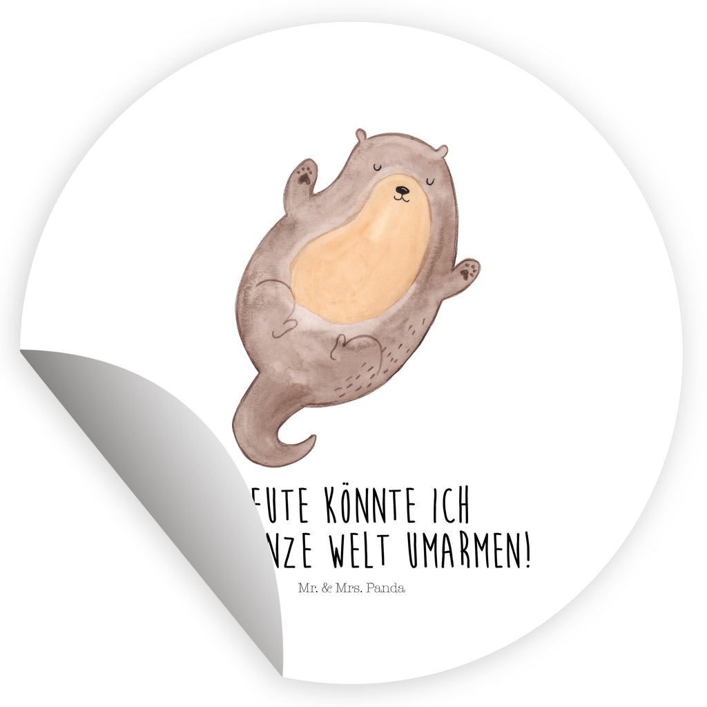 80mm Rund Aufkleber Otter Umarmen Sticker, Aufkleber, Etikett, Otter, Fischotter, Seeotter, Otter Seeotter See Otter