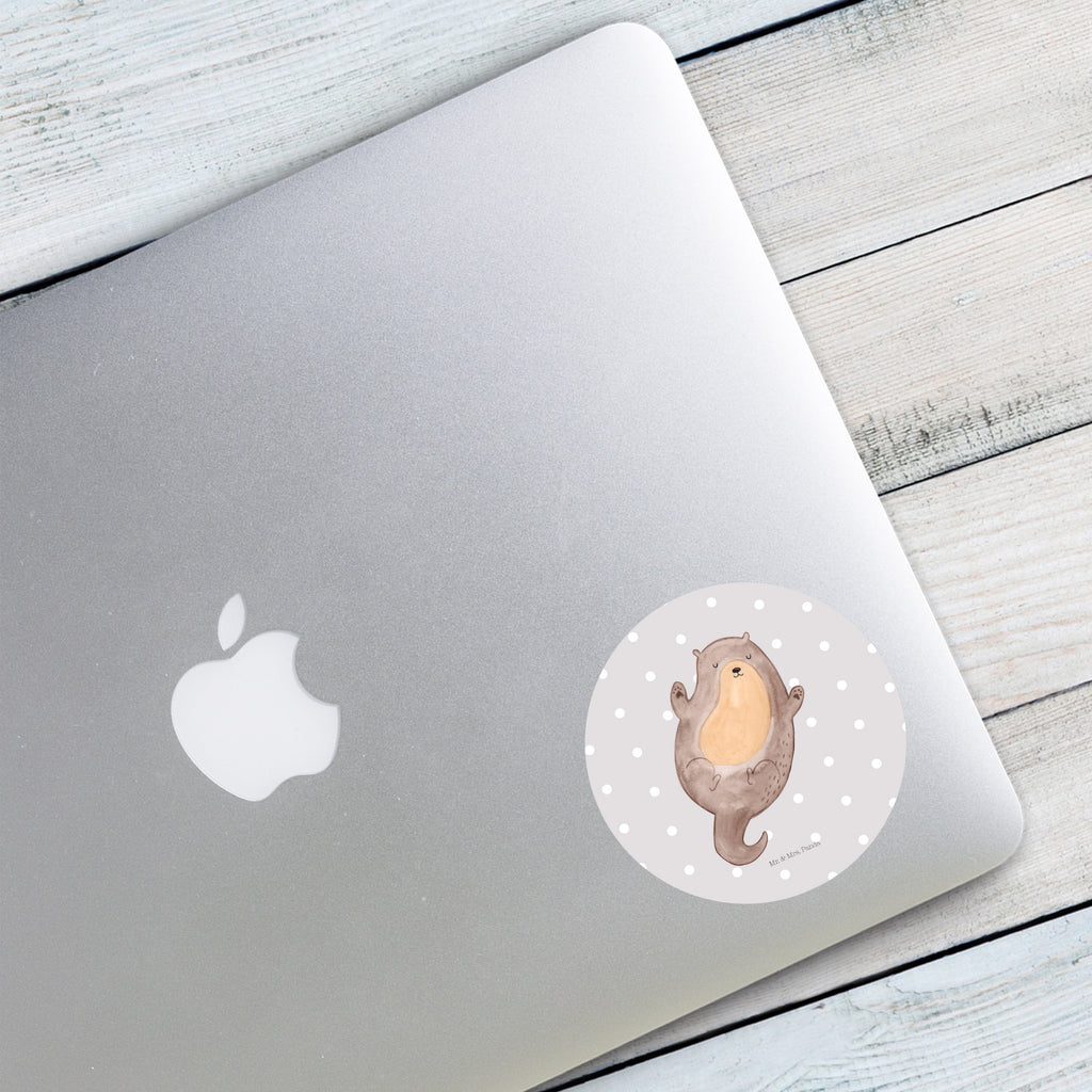 80mm Rund Aufkleber Otter Umarmen Sticker, Aufkleber, Etikett, Otter, Fischotter, Seeotter, Otter Seeotter See Otter