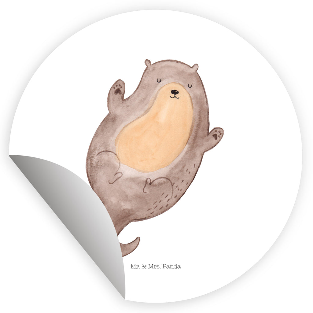 80mm Rund Aufkleber Otter Umarmen Sticker, Aufkleber, Etikett, Otter, Fischotter, Seeotter, Otter Seeotter See Otter