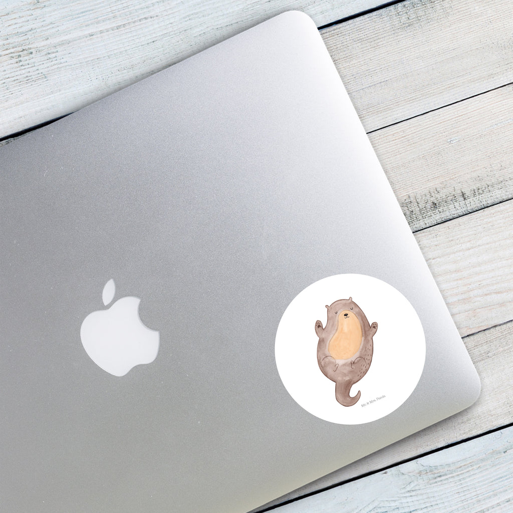 80mm Rund Aufkleber Otter Umarmen Sticker, Aufkleber, Etikett, Otter, Fischotter, Seeotter, Otter Seeotter See Otter