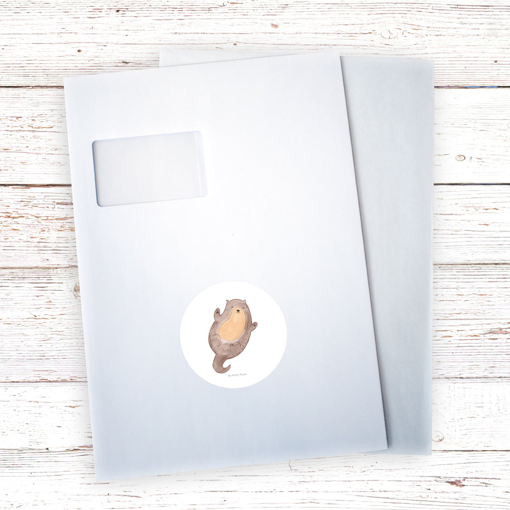 80mm Rund Aufkleber Otter Umarmen Sticker, Aufkleber, Etikett, Otter, Fischotter, Seeotter, Otter Seeotter See Otter