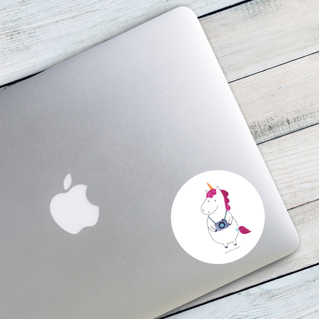 80mm Rund Aufkleber Einhorn Fotograf Sticker, Aufkleber, Etikett, Einhorn, Einhörner, Einhorn Deko, Pegasus, Unicorn, Fotograf, Fotografie, Kamera, Reisen, Weltreise, Weltenbummler, Urlaub, Tourist, Kurztrip, Reise, Städtereise