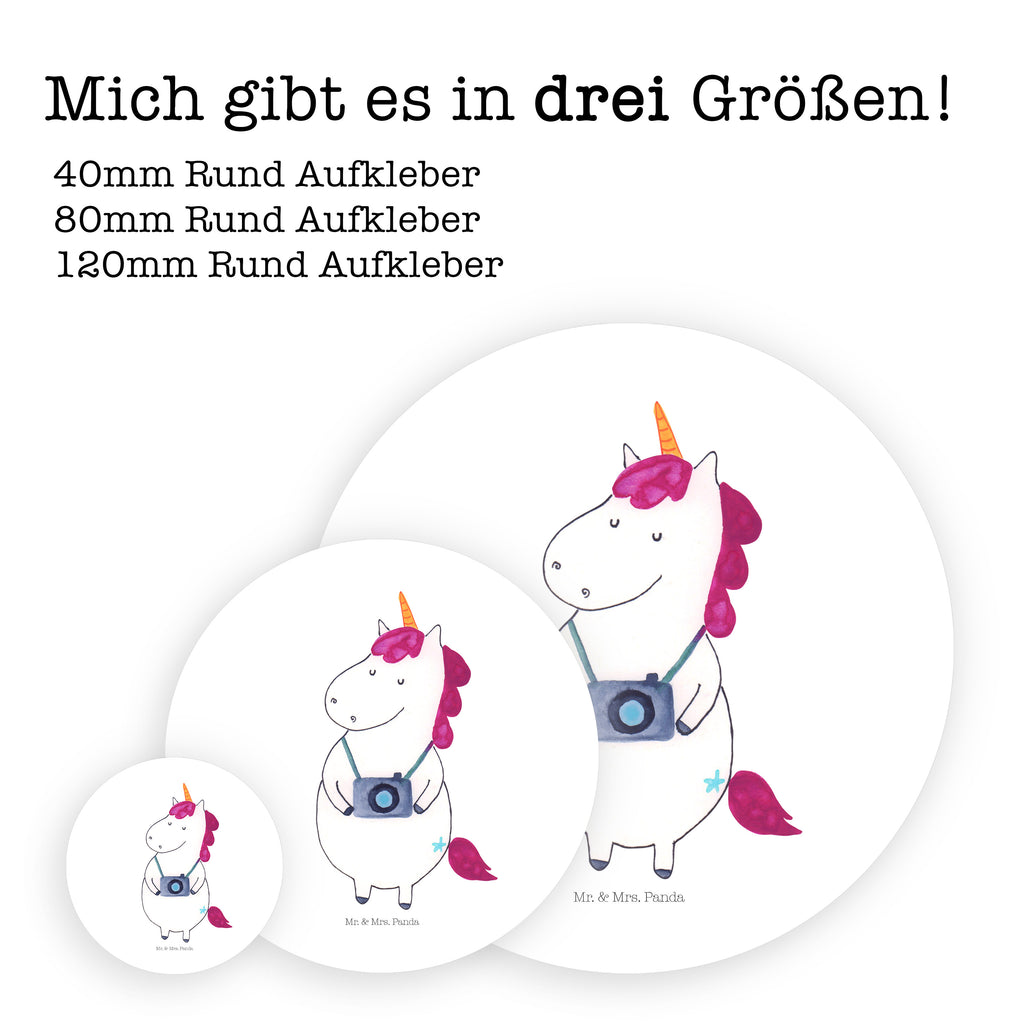80mm Rund Aufkleber Einhorn Fotograf Sticker, Aufkleber, Etikett, Einhorn, Einhörner, Einhorn Deko, Pegasus, Unicorn, Fotograf, Fotografie, Kamera, Reisen, Weltreise, Weltenbummler, Urlaub, Tourist, Kurztrip, Reise, Städtereise