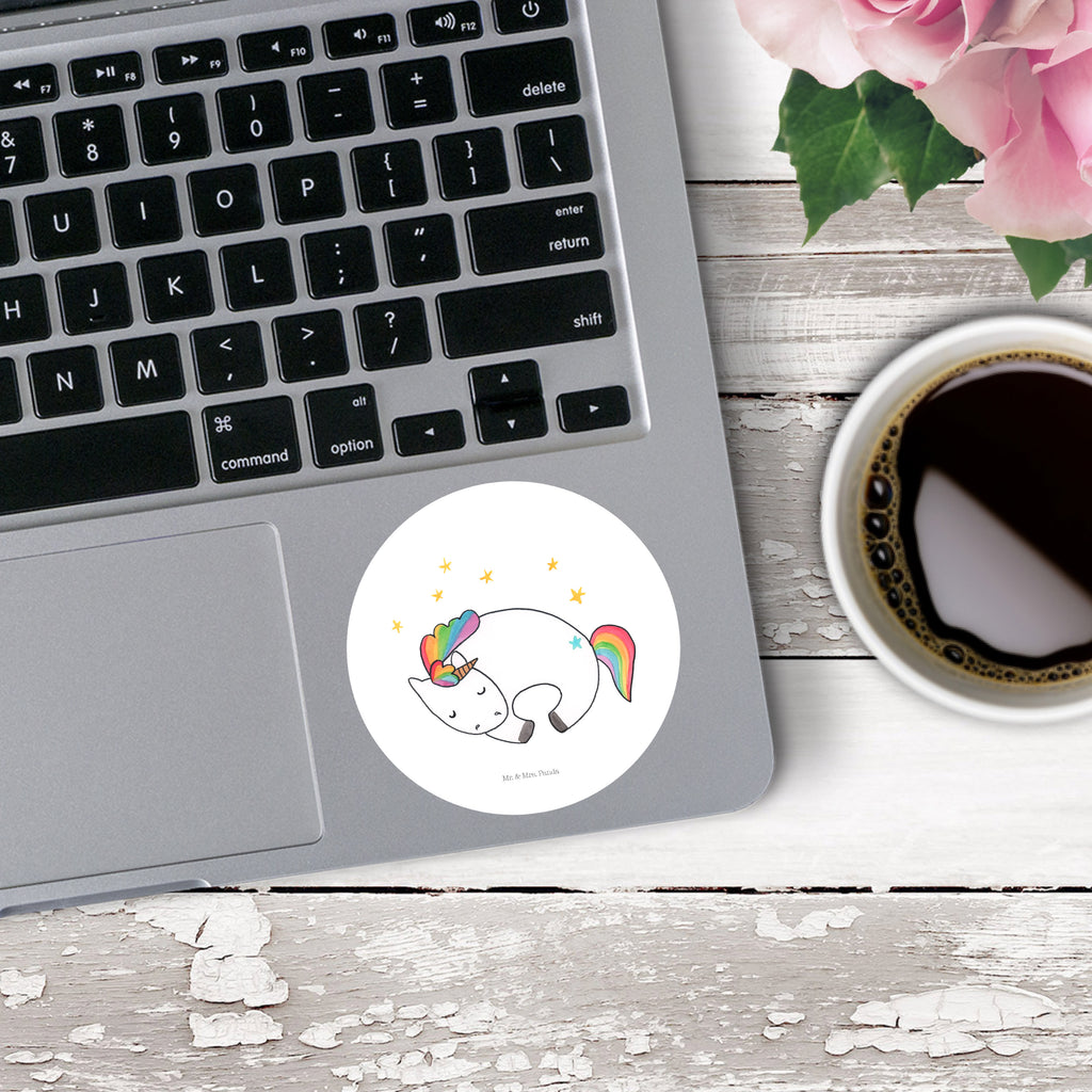 80mm Rund Aufkleber Einhorn Nacht Sticker, Aufkleber, Etikett, Einhorn, Einhörner, Einhorn Deko, Pegasus, Unicorn, Träume, Traum, unicorn, Realität, Menschen, Geschenk, Ruhe, Freundin