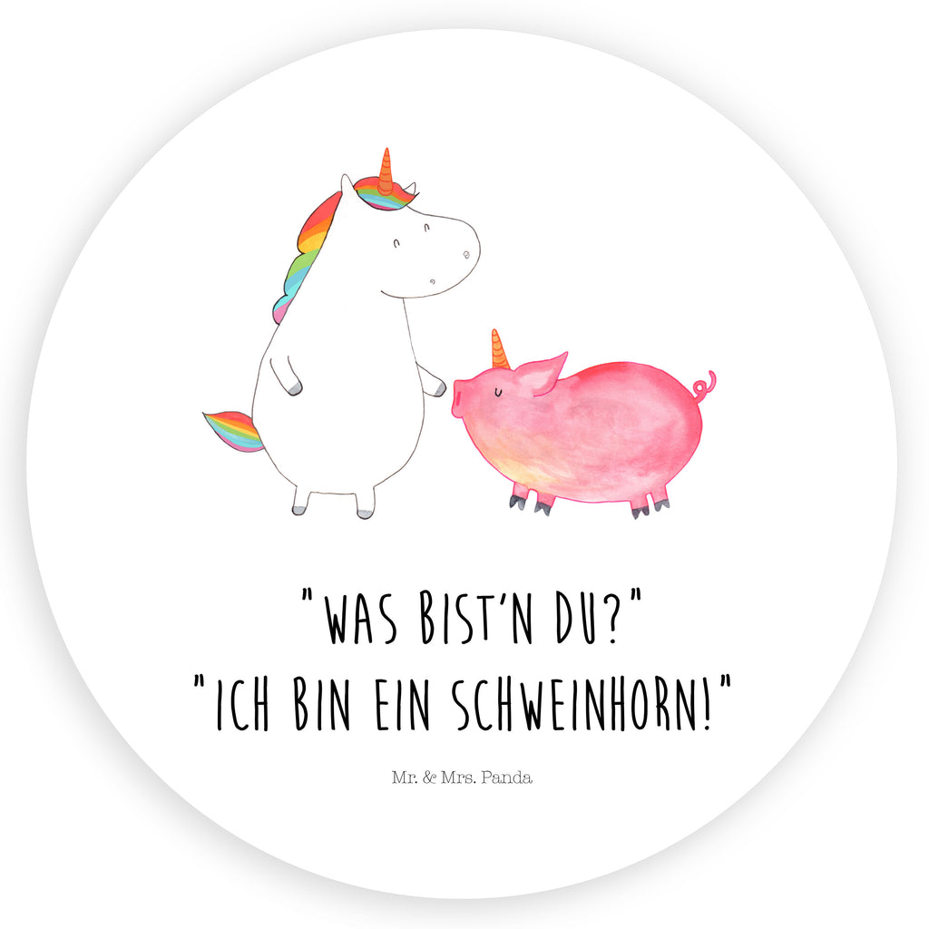80mm Rund Aufkleber Einhorn + Schweinhorn Sticker, Aufkleber, Etikett, Einhorn, Einhörner, Einhorn Deko, Pegasus, Unicorn, Freundschaft, Schweinhorn, Schwein, Freundin, Schweinchen