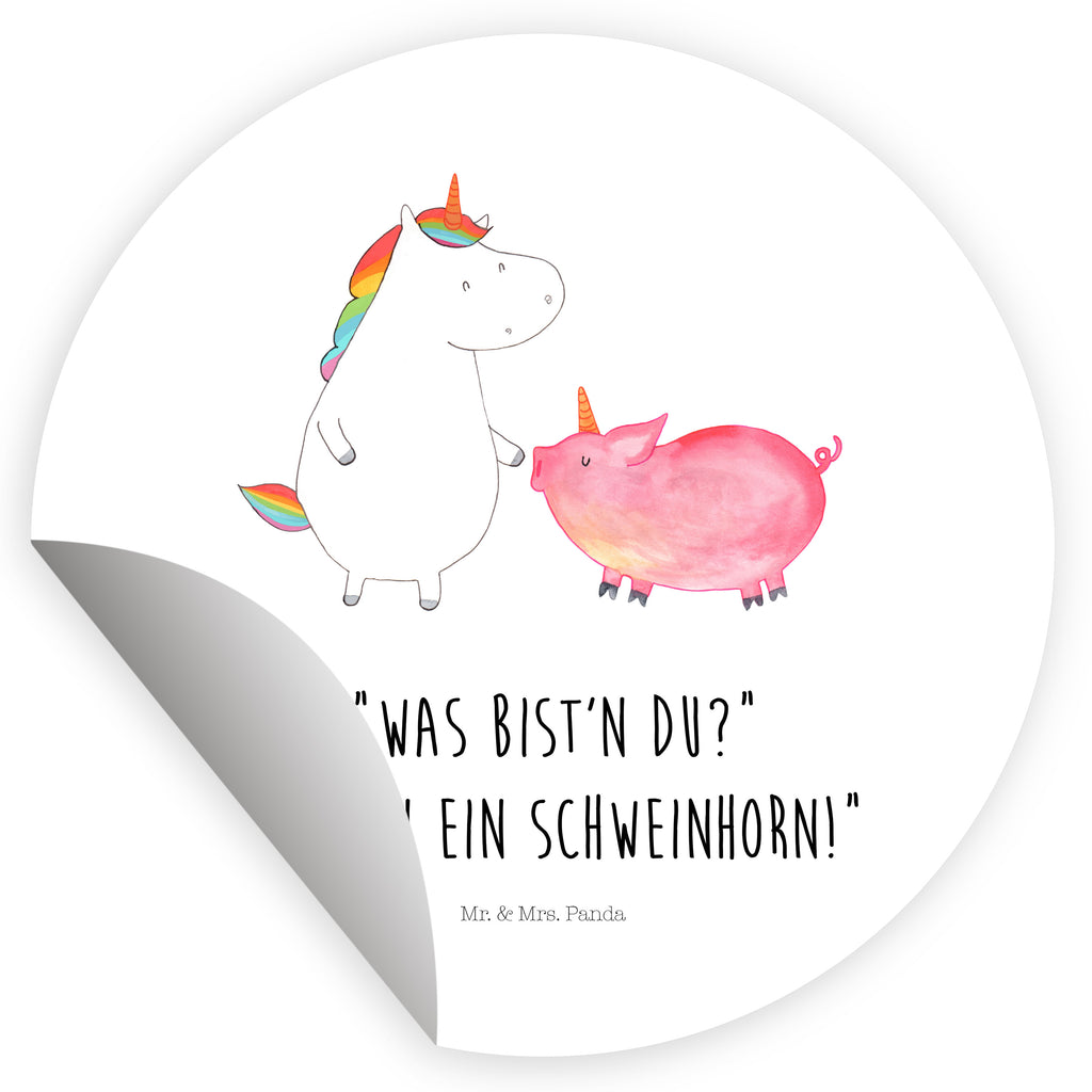 80mm Rund Aufkleber Einhorn + Schweinhorn Sticker, Aufkleber, Etikett, Einhorn, Einhörner, Einhorn Deko, Pegasus, Unicorn, Freundschaft, Schweinhorn, Schwein, Freundin, Schweinchen