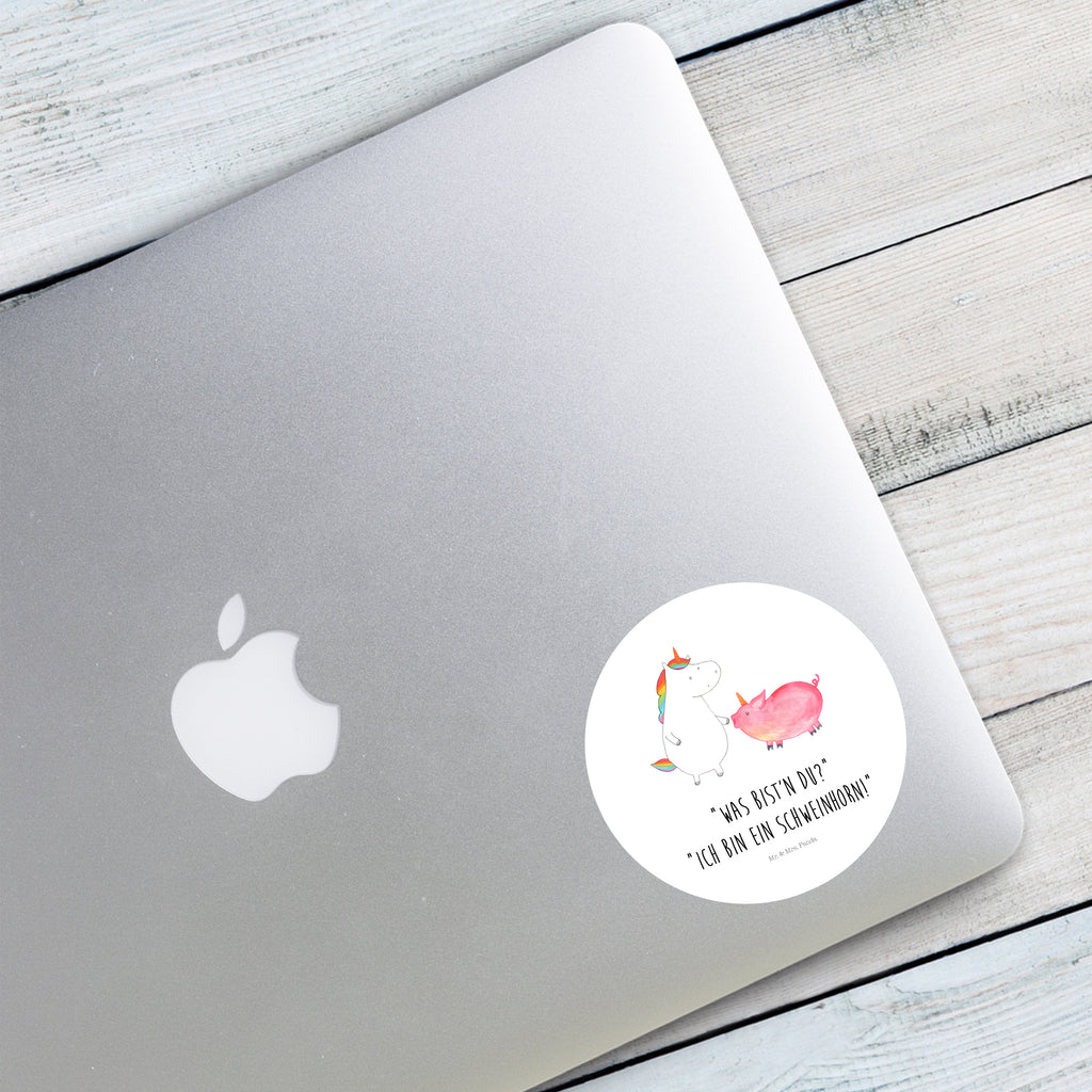 80mm Rund Aufkleber Einhorn + Schweinhorn Sticker, Aufkleber, Etikett, Einhorn, Einhörner, Einhorn Deko, Pegasus, Unicorn, Freundschaft, Schweinhorn, Schwein, Freundin, Schweinchen